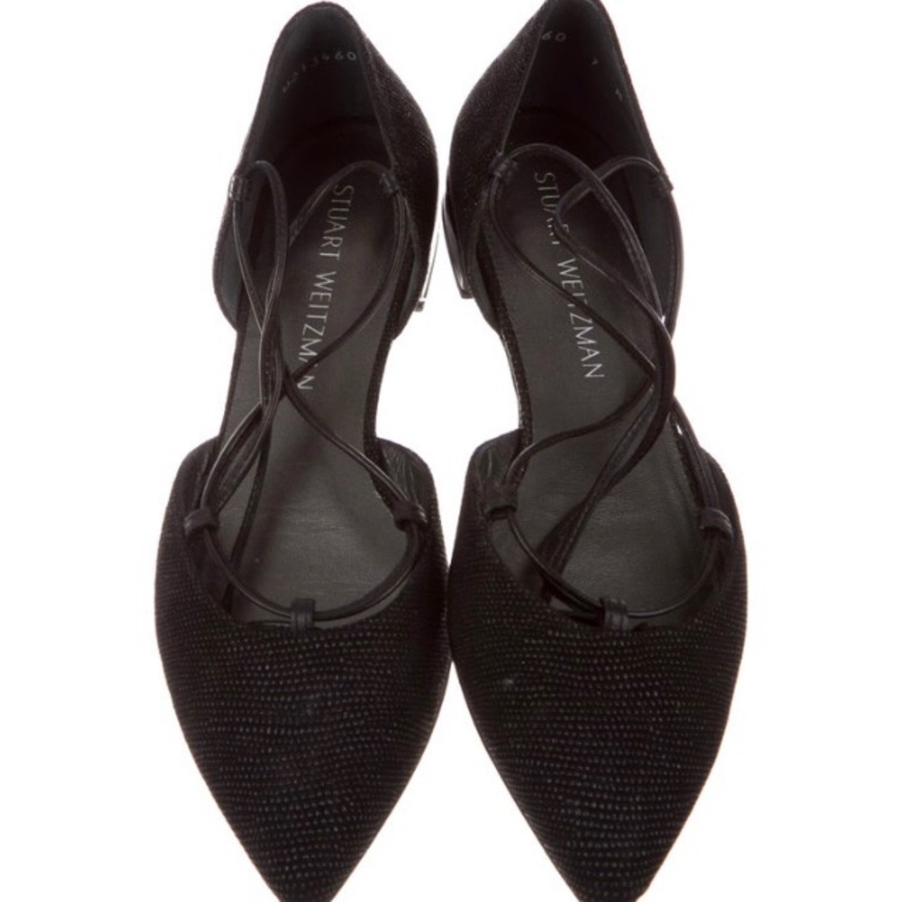 Stuart Weitzman Gilligan Pointy Toe Ghillie Flat